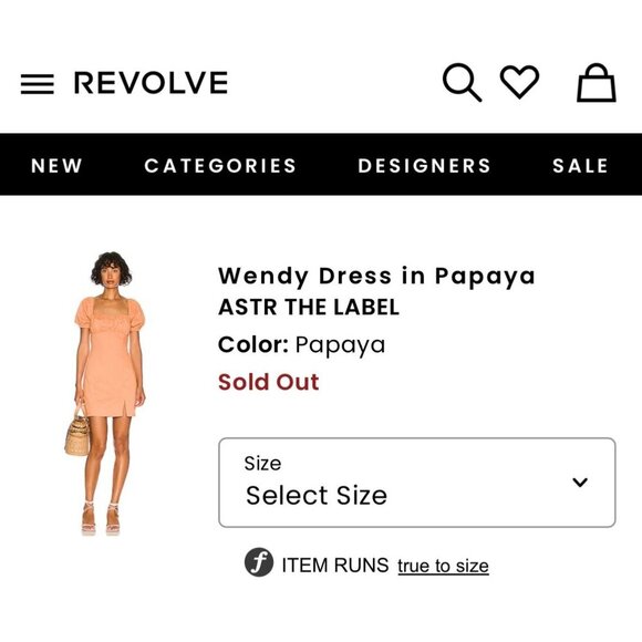 ASTR The Label NWT Wendy Puff Sleeve Mini Dress in Papaya Size Small REVOLVE - Picture 3 of 12
